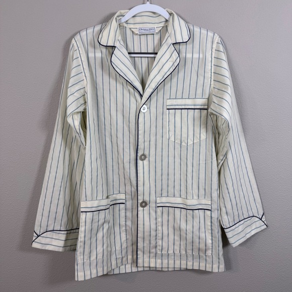 Christian Dior Monsieur Other - Christian Dior Monsieur Vintage Pajama Top Blue Striped Men's S Pocket Logo
